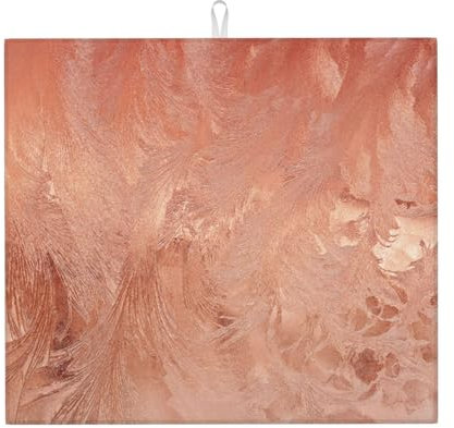 Hyaszst Rose Gold Copper Texture Metallic,Dish Drying Mat,Absorbent Dishes Drainer Mats,Dish Drying Pad Kitchen Counter Sink Mat 41X46 cm