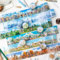 Ta Merry Landschaft Scrapbook Aufkleber Ästhetik 6 Rollen Washi Tape Set für Scrapbooking,Alben,Notizblöcke,Journaling,Tagebuch, Fotoalbum,Bullet Journal Zubehör (Travel Time)