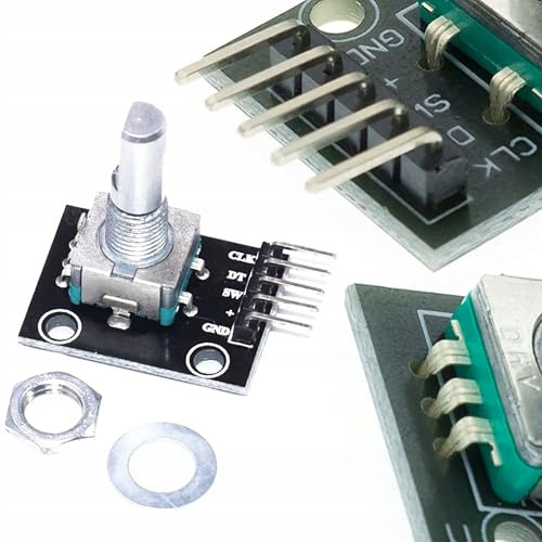 Rosfix Modul Drehencoder mit Taster – 360° Drehbereich | 20 Impulse pro Umdrehung | 2,54 mm Raster | Für DIY, Automatisierung, Robotik | Drehgebermodul