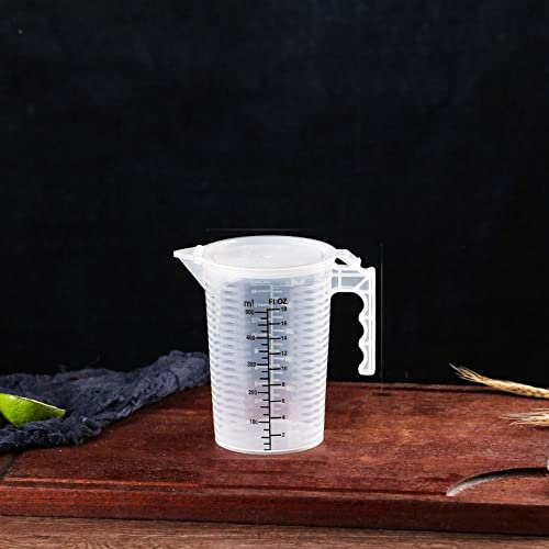 Caraffa graduata, trasparente, brocche di plastica con manico, per cottura al forno (500 ml)