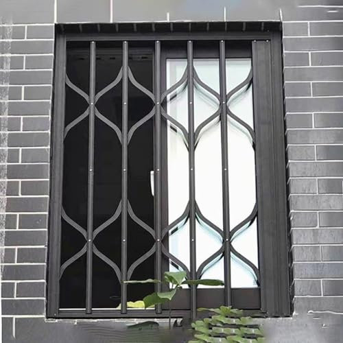 Garde Corps Fenetre Grille de Sécurité Anti-effraction pour Fenêtre, Barreaux de Sécurité pour Fenêtres Coulissantes avec Serrure et Clé, Grilles de Sécurité Robustes pour Fenêtres, Prévient Les Chute
