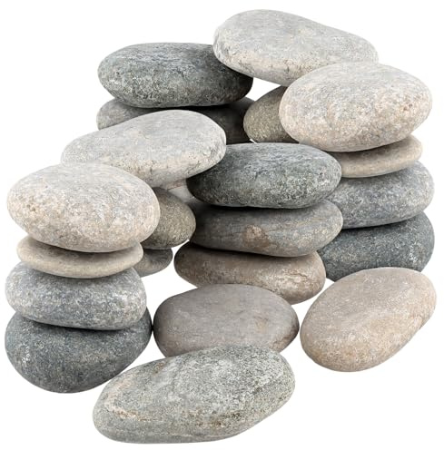 Lot de 30 galets plats à peindre, 5 à 8 cm, galets lisses, grands