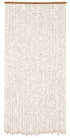90x200cm Bambus Holz Perlenvorhang, 52 Stränge Manual String Beige Retro Holzperlenvorhang, Bambus und Holz Türöffnung Vorhang für Haustüren, Schlafzimmertüren, Badezimmertüren und Studiotüren
