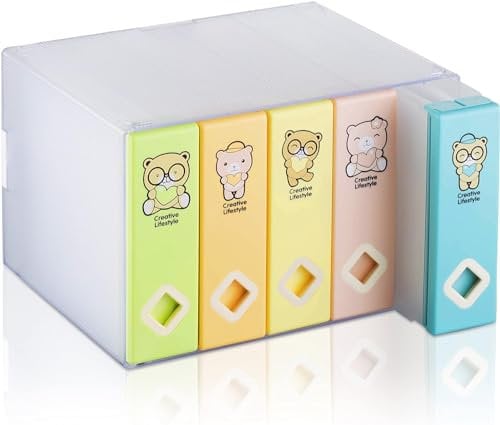 AhfuLife CD/DVD/Blu-ray Aufbewahrung Boxen Farbenfrohe, DVD Box Platzsparende Transport-Hüllen, CD Hüllen für Auto und Zuhause bis zu 120 Discs Ideal für Geschenke (Bunte)