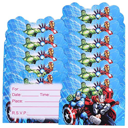 Qemsele Einladungskarten Kindergeburtstag, 30 Stück Einladung & Umschlägen Mädchen Jungs Geburtstag Englisch Kinder Geburtstagseinladungen Themenparty lädt EIN