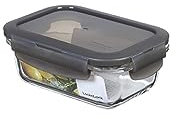 LocknLock OVEN GLASS Boîtes de conservation en verre avec couvercle | 380 ml | 150 x 110 x 57 mm | Réfrigérateur, congélateur & lave-vaisselle | Verre borosilicate Passe au four jusqu'à 400 °C |