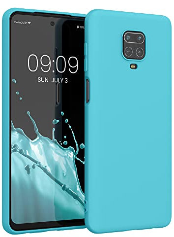 kwmobile Hülle kompatibel mit Xiaomi Redmi Note 9S / 9 Pro / 9 Pro Max Hülle - weiches TPU Silikon Case - Cover geeignet für kabelloses Laden - Cool Glacier