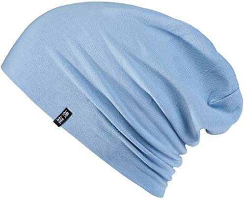 Enter the Complex® Leichte Beanie Mütze, Herren und Damen, Übergangsmütze, Sommer Beanie, Dünne Kopfbedeckung, Baumwolle (Jersey) S/M, Stone Blue