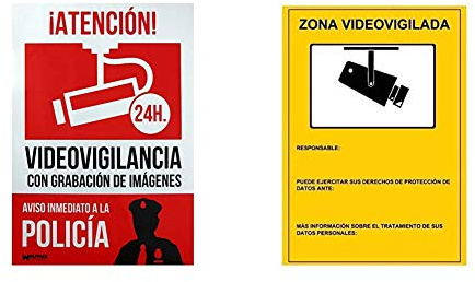 WOLFPACK LINEA PROFESIONAL 15050921 Cartel Alarma Conectada Aviso A Policía, 30 x 21 cm + 0x21 cm.