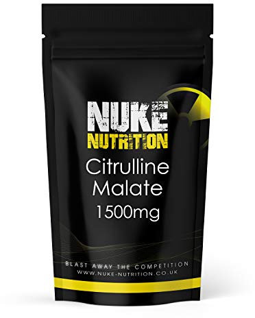 Nuke Nutrition L Citrulline Malate Capsules | 60 Capsules | High Strength 1500mg Dose Supplement | Boost Circulation, Performance & Muscle Recovery | 100% Natural, Preservative & Filler Free | Vegan