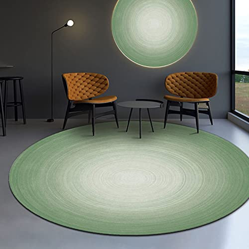 XFSHKJS Einfachheit Grün Runde Teppiche 80cm 100cm 120cm 140cm 160cm 180cm 200cm Wohnzimmer Esszimmer Arbeitszimmer Teppich Sofa Boden Dekor Matte (Size : Durchmesser 120cm)
