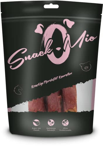 SnackOMio – Premium Hundesnack – knackige Pferdefilet Kaurolle, getreidefrei, 1er Pack (1 x 150g)