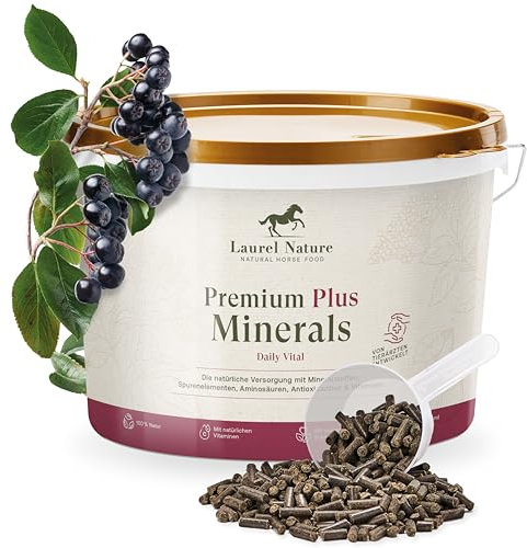 Laurel Nature Premium Plus Minerals 3kg [100% Natur] mineralfutter Pferde, Vitamin c Zink selen, mineralfutter/Freizeit/Pferd Senior Snacks Pferde Zubehör
