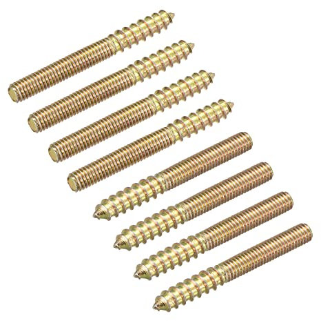 sourcing map 8 Stück Stockschrauben Schraubverbindung Aufhänger Holzbearbeitung M6x50mm