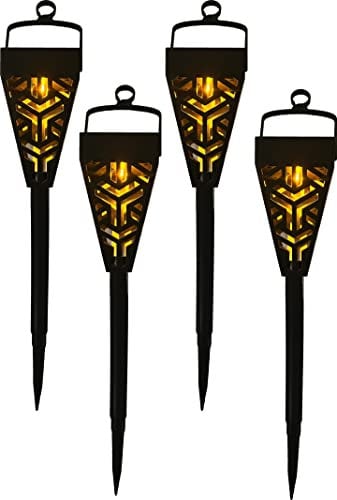Seasonals - Solar-Stecker Blacky im 4er Set, je 30 cm hoch und 7 cm breit, mit effektvollem Schatten, Dämmerungssensor, Outdoorbeleuchtung für Balkon oder Garten oder Beete