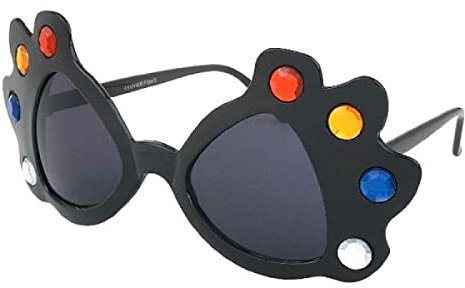Alsino Sonnenbrille Herzbrille Fun-Brille Party Brille Photo-Booth Hippie, Einheitsgröße für Damen und Herren – (F-014) Maske schwarz