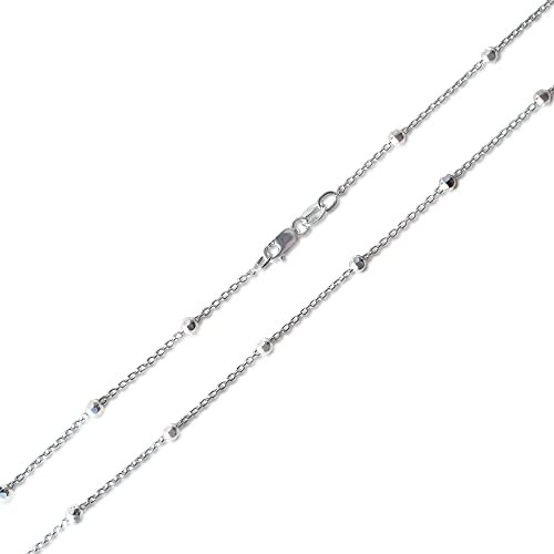 Schöner-SD Diamantierte Kugelkette aus 925 Silber 45cm