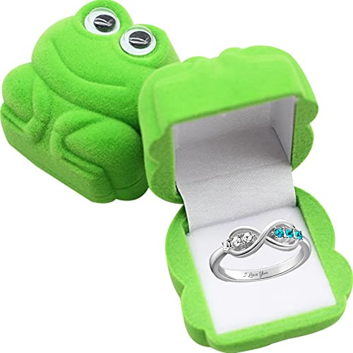 Lipfer Mini Ring Box Kreativer Frosch -Frosch -schmuckkoffer Ringohrring -Display Für Hochzeit, Vorschlag, Engagement, Zeremonie, Geburtstagsgeschenk