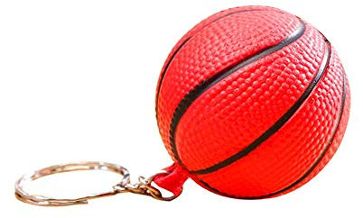 Porte-clés en forme de ballon de basket - Couleur aléatoire - Confortable et écologique - Taille M - Autres pierres précieuses, conforme à l'image., M