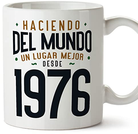 MUGFFINS Tazas 1976 Cumpleaños - En Español - Haciendo del Mundo un Lugar Mejor - 11 oz / 330 ml - Regalo original y divertido