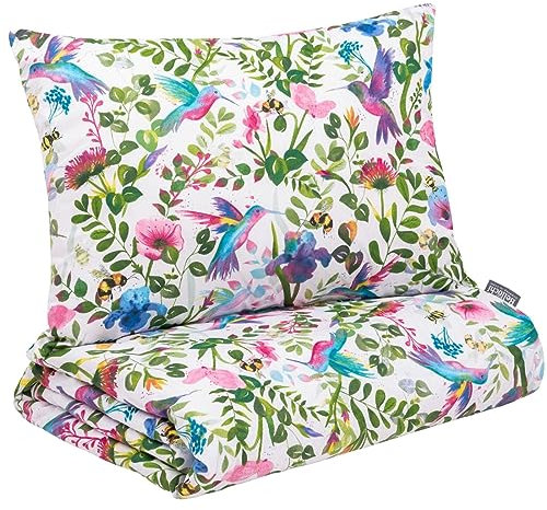 Bellochi Kinderbettwäsche 100x135 aus 100% Baumwolle, Kinderbettdecke 100x135 Set mit Kissen, Kinderdecke 100x135 weich und atmungsaktiv Paradise
