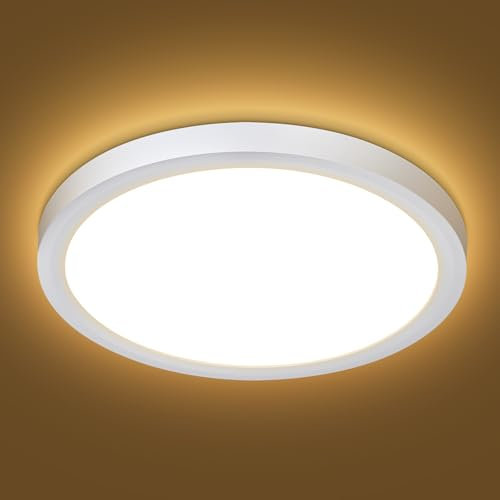 Befurglor 18W LED Ceiling Lights,2000LM Warm White 3000K Round Ceiling Lights Ø 23cm White,Waterproof IP44,150W Equivalent,Flush Ceiling Light for Living Room,Bedroom, Office 1 Pack