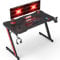 Homall Gaming Desk 140 x 60 cm PC Computer Desk Z Shaped Computer Table PC Gaming Table Gamer Desk for Home Office with Cup Holder and Headphone Hook, Black