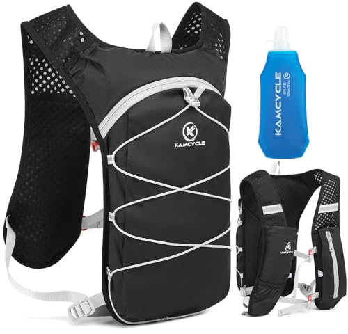 KAMCYCLE® Running Hydration Vest Backpack(without bladder,only With 1Pcs 500ml Bottle),Lightweight Cycling Water Backpack,Water Bladder Bag Daypack Hiking Trail Running Biking Race Marathon Women Men