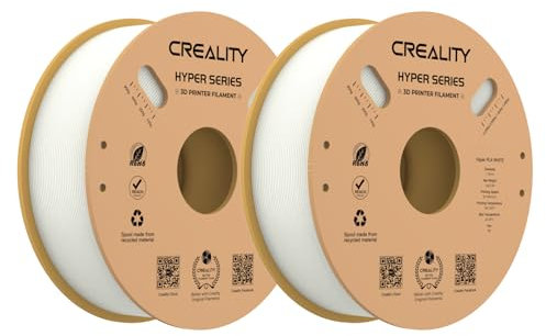 Creality Hyper PLA Filament 1.75mm 2KG für 3D Drucker, 3D Drucker Filament PLA Entwickelt für hohe Geschwindigkeit 30-600mm/s, Maßgenauigkeit ± 0.03 mm (Weiß & Weiß)