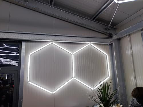 rivestiiltuogarage Illuminazione led nido d'ape 2 esagoni moderna detailing ufficio officina bar barber shop hotel bar Garage esagonale (1,68 x 0,98 cm)