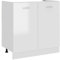 Homgoday Armario Inferior contrachapada Blanco Brillo 80x46x81,5 cm Armario de Cocina Muebles Mueble de Pared Multifuncional, Apto para Cocina, Dormitorio