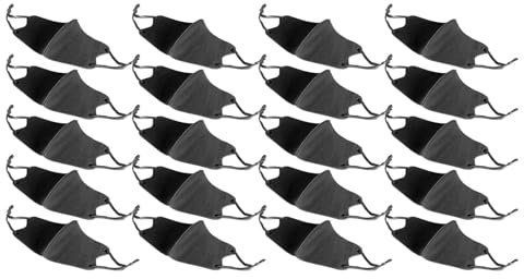 Verstellbare Staubmaske, Waschbar, Wiederverwendbar, Atmungsaktiv, Gesichtsabdeckung für Staubdichte Outdoor-Aktivitäten, 20 Stück, für Männer und Frauen (Black)