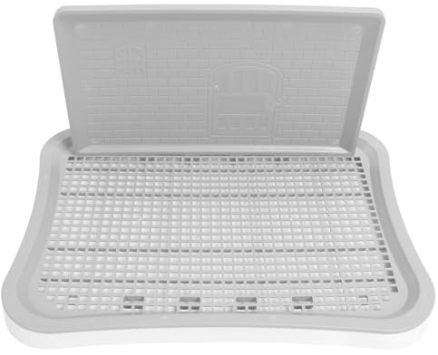 Trainingstoilette für Haustiere, Tragbares Urinierkissen-Tablett mit Abnehmbarer Wandsäule, Trainingstöpfchen für Welpen und Kätzchen an Einem Festgelegten Ort für Kleine, (White)