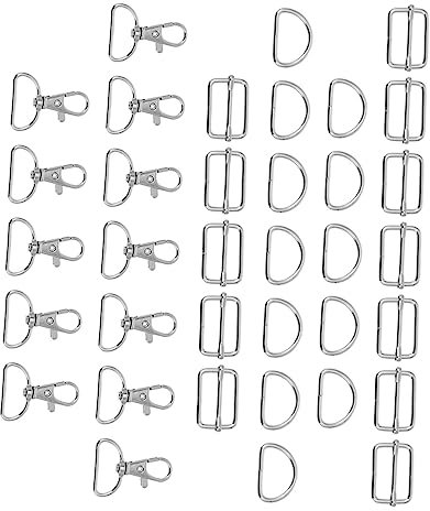 VILLFUL 60 Stück Schlüsselanhänger Karabinerhaken Schiebeschnalle D Set Für Geldbörse Rucksack