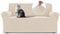 BellaHills Stretch Sofa Decke Übergröße 2 Sitzer (170-185cm) Couchbezug Wasserdicht Sofabezug Elasthan Couch Überzug Möbelschutz für Hunde, Natur