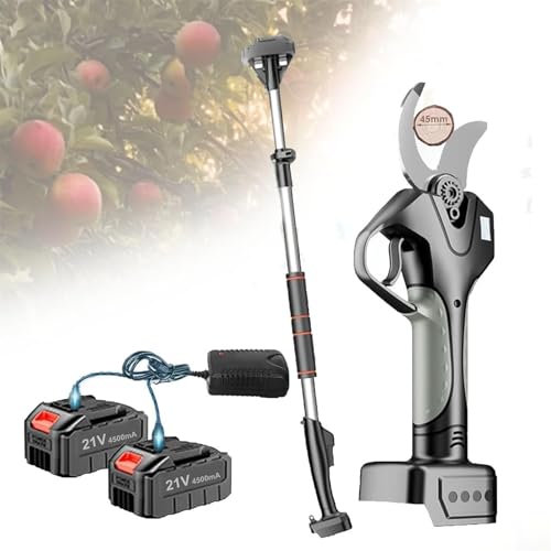 Tijeras de podar eléctricas,podadora profesional inalámbrica, herramientas de jardín, tijeras eléctricas con batería de litio recargable, tijeras jardineria eléctricas portátiles de mano(2battery)