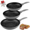 KARL HAUSMANN Pfannenset Induktion - 18+22+26 cm - Beschichtete Pfannen Set für alle Herdarten, auch induktionsherd - Bratpfannen aus Aluminium - Frying Pan Set - Pfannensets - Bratpfanne - Pfanne