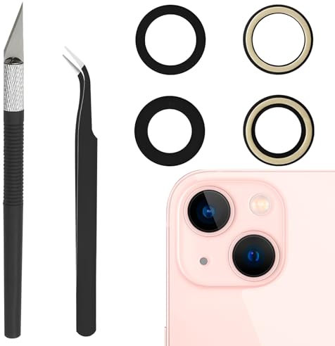 iPhone Camera Lens Replacement, Original Back Rear Camera Glass Lens Replacement for iPhone 13 Pro and iPhone 13 Pro Max, Back Camera Lens Replacement with Adhesive Preinstalled and Repairing Tool Kit