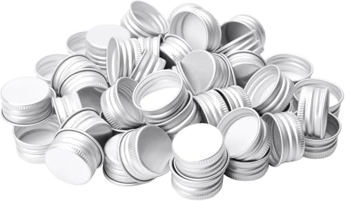 50 Stück Schraubverschluss, Drehverschluss, Ersatzdeckel für PET-Flaschen, Glasflaschen, 18 mm, 20 mm, 24 mm, 28 mm, Silber, 24 mm, 18 mm, 20 mm (28 mm)