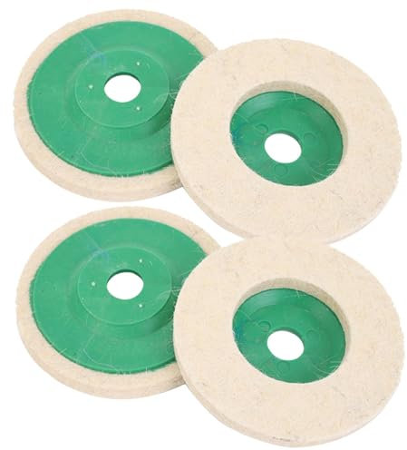 Doiyislem Paquete de fieltro de lana, 4 discos redondos de de lana, herramienta de afilado para aluminio metálico, acero inoxidable, cromo, joyas, cerámica, vidrio