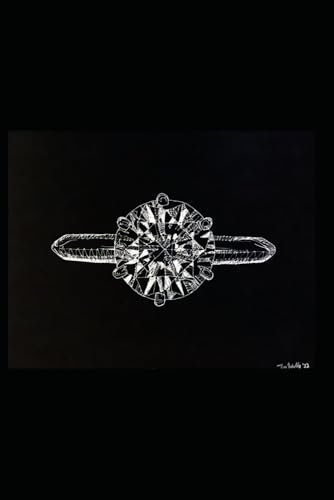 Round Cut Diamond Ring | Engagement | Wedding | 6 x 9 inch | Jewelry Notebook | Black: Black