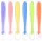 6 PCS Cuillere Bebe Silicone,Cuillère à Soupe avec Embouts en Silicone Souple,Cuillère pour Bébé,sans BPA, pour l'Alimentation et le Sevrage de Bébé, 6 mois,Rose+Bleu+Vert+Orange+Jaune+Violet