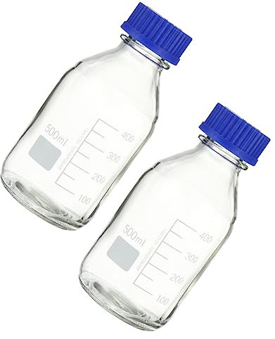 TOPBATHY 2pièces Bouteille De Réactif Chimique Verre De Bouteille De Stockage Pour Laboratoire De Scellage Échantillon Avec Couvercle