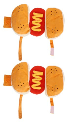 UPKOCH 2stücke Hundeanzüge Lustig Hotdog-kostüm Für Kleine Hunde Warm Und Bequem Cosplay-haustierkostüm Für Halloween Geburtstagsfeiern Und Festivals Mit Farbenfrohem Design