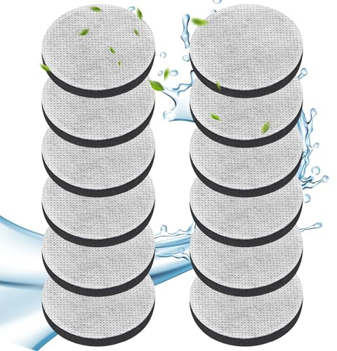12 Pezzi Micro Dischi Filtranti di Ricambio per Cartucce, Compatibili con Brita Fill & Go, Filtro Caraffa con Brita, Riduce PFAS, Cloro, Microparticelle e Impurità nell'Acqua