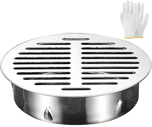 Edelstahl Bodenablauf, 40 50 60 80 90 110 125 150 160 180 200mm Abflussgitter Aussen, Abnehmbarer Bodenablauf Filter Für PVC-Rohre Und Anwendungen Im Freien, Dusche Balkon, Hof(110mm/4.3in)