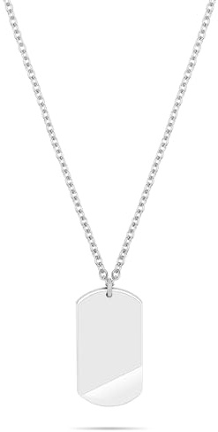 s.Oliver Herren Schmuck – Halskette aus Edelstahl mit Taganhänger – Klassisch, Zeitlos und Symbolisch – Perfekte Geschenkidee