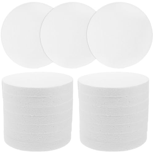 BESTYASH Dischi di Polistirolo Rotondi per Decorazione Torte 16 Pezzi Superficie Liscia e Materiale Schiuma per Matrimoni e Pratica Cake Design