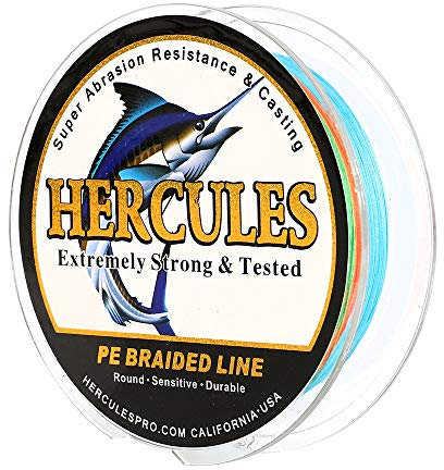 Hercules - Filo da Pesca Intrecciato a 8 Fili, 100-2000m, 10-300lb, Super Morbido, Polietilene, Lenze per Pesca Con Lenza, da Riva, in Mare e in Barca