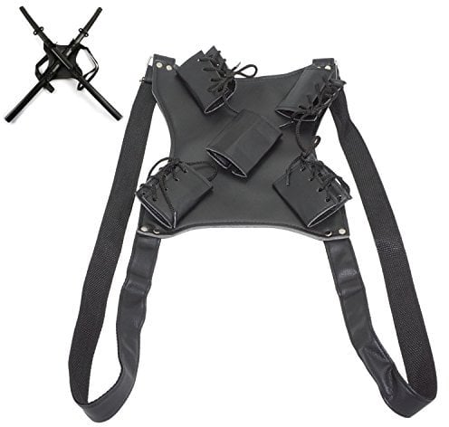 Sword Bag Sword Carry Case Back Strap Waistband for Ninja Hero Cosplay Anime Costume (Back Strap for Dual Sword)